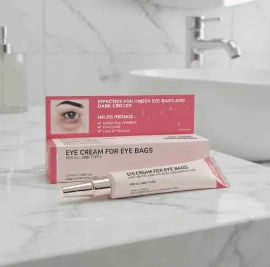 Crème Raffermissante RevitalEyes® EternaParis pour les poches sous les yeux, soin anti-âge et anti-vieillissement.