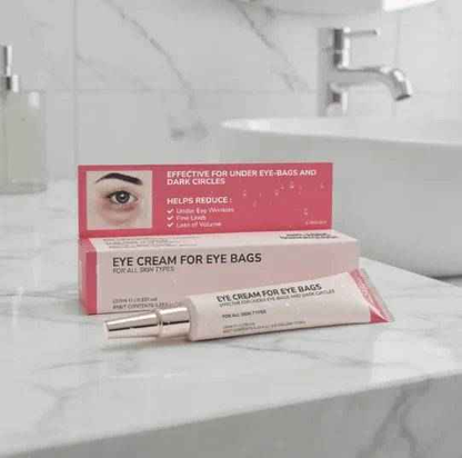 Crème Raffermissante RevitalEyes® EternaParis pour les poches sous les yeux, soin anti-âge et anti-vieillissement.