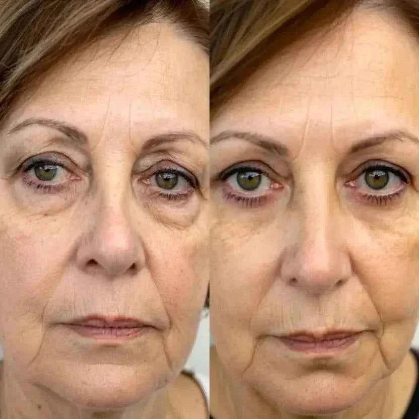 RevitalEyes® UrbanHeight, dispositif de luminothérapie rouge et EMS pour réduire les poches sous les yeux, design blanc.